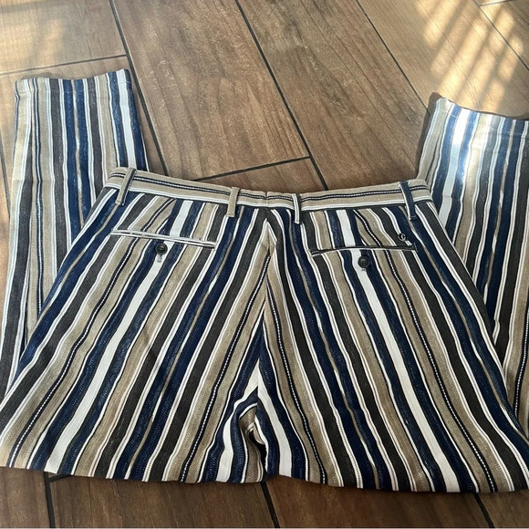 Closed striped straight leg pant Italian fabric size 32 - Picture 7 of 9